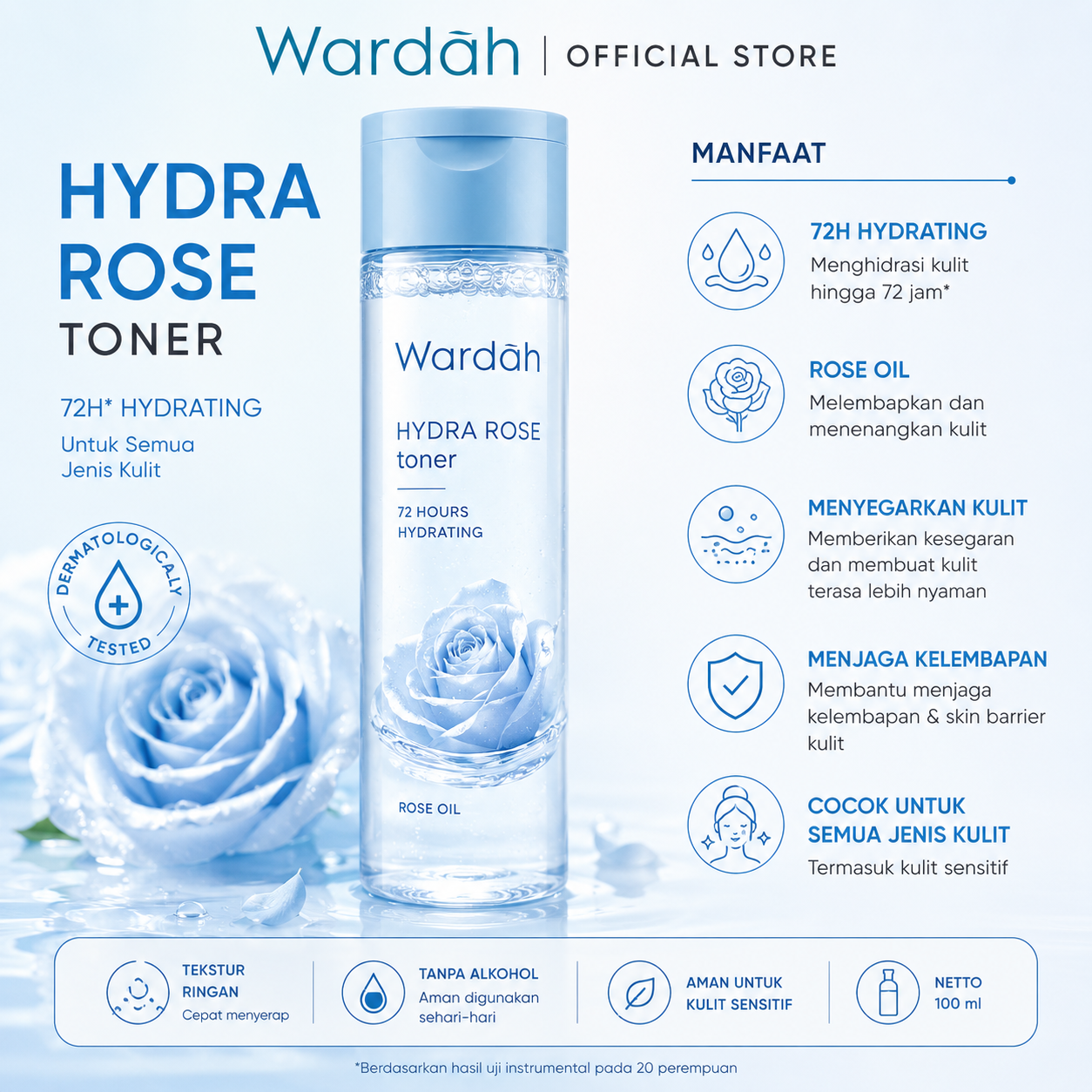 Wardah Hydra Rose Toner 100 ml