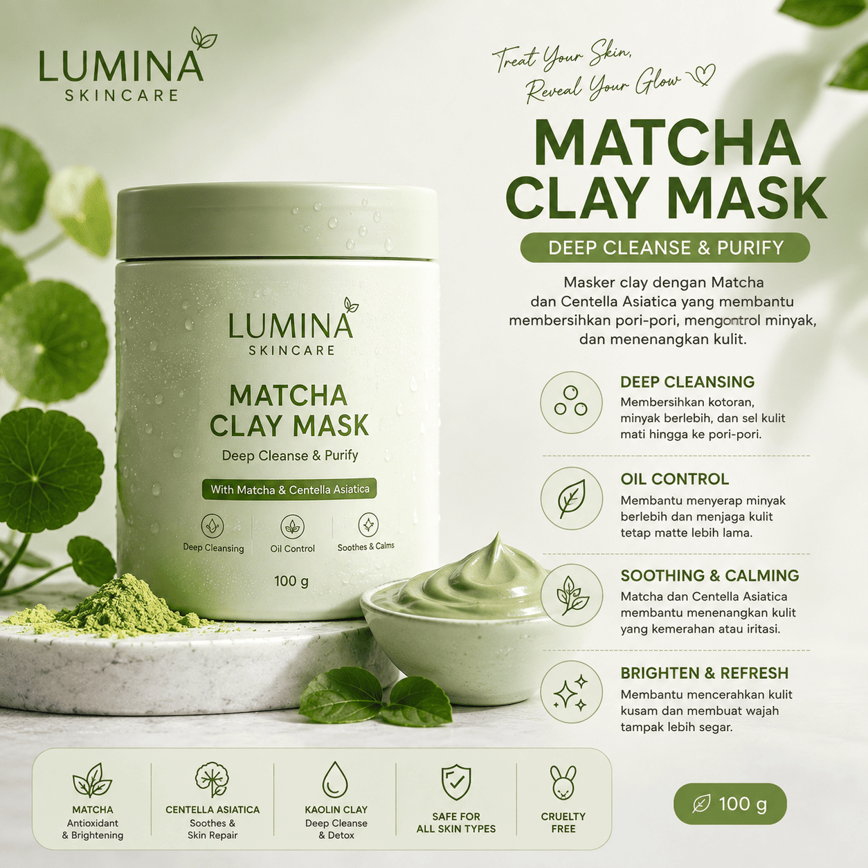 LUMINA Matcha Clay Mask 100 g
