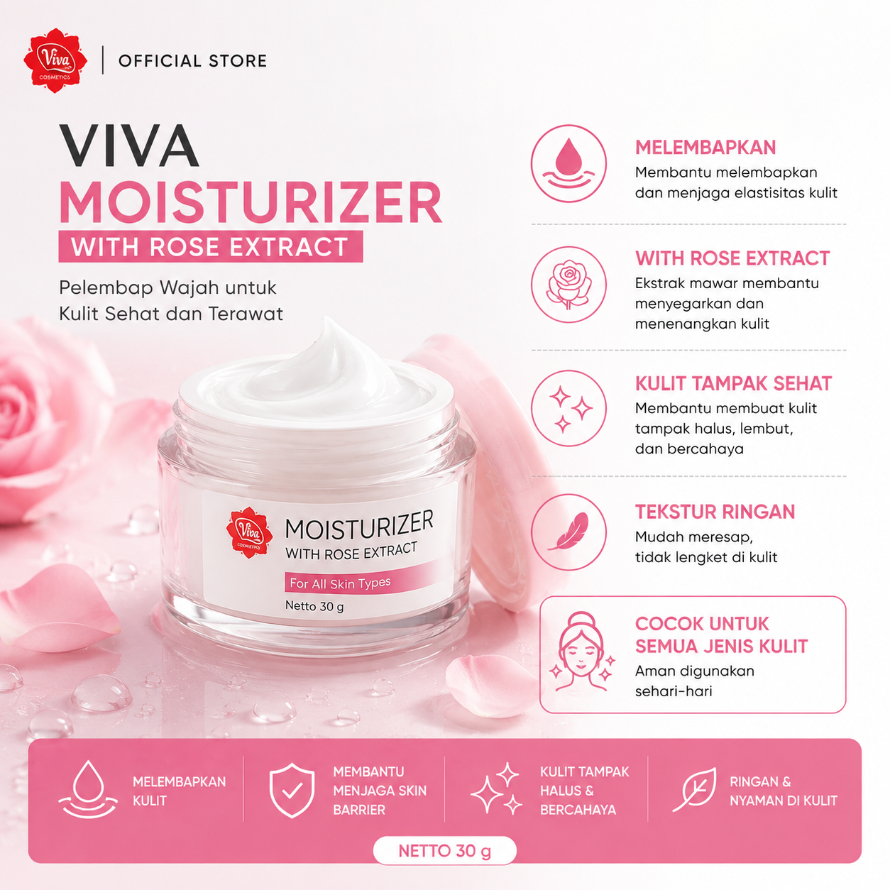 Viva Moisturizer with Rose Extract 30g