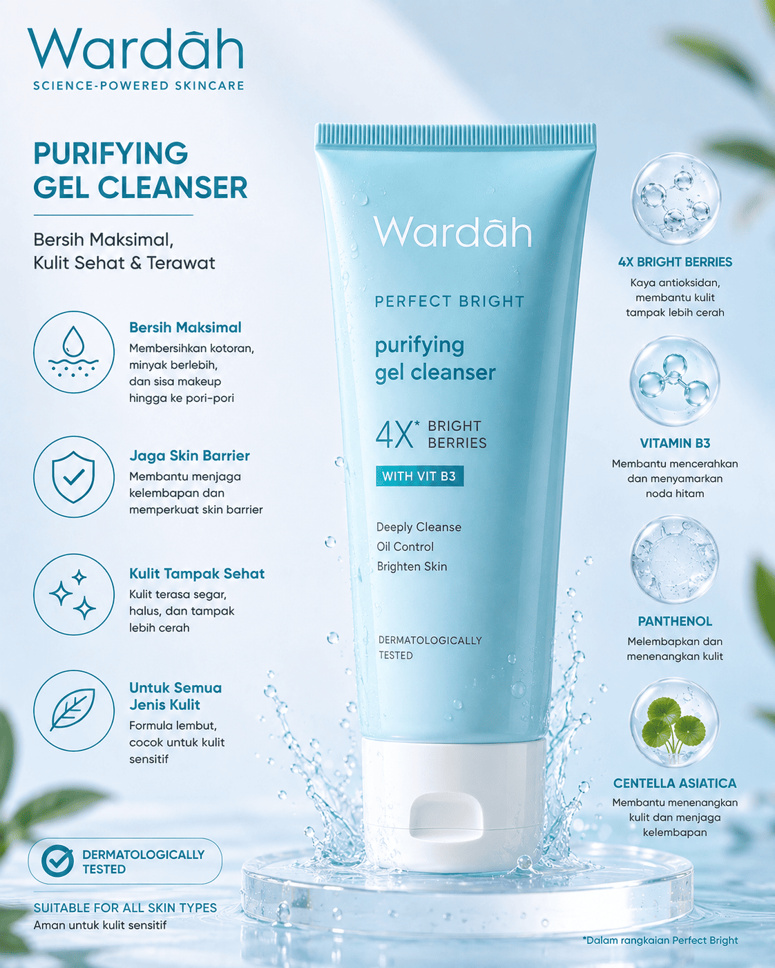 Wardah Perfect Bright Purifying Gel Cleanser